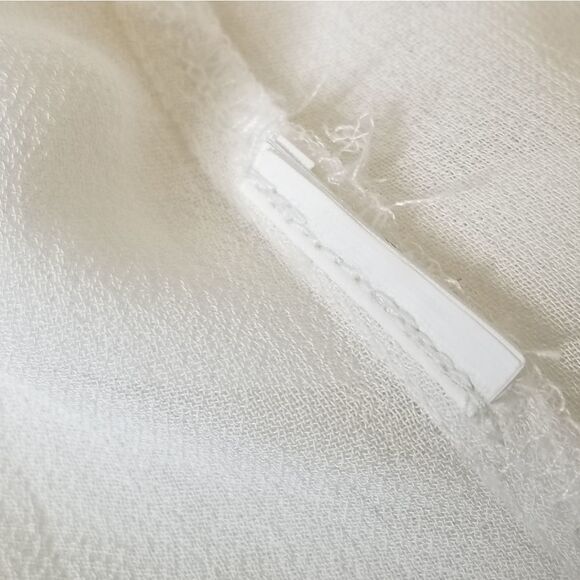 Zara Woman White Embroidered Sheer Button Up Blouse Size S - Picture 10 of 11